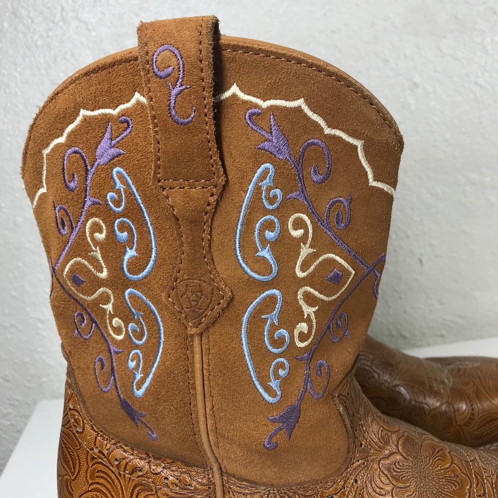 Ariat Fatbaby Floral Printed Square Toe Boots 6B - Picture 3 of 9